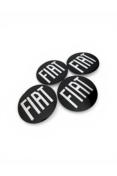 GARDENAUTO Fiat Tasarım Damla Sticker Siyah Fiat Jant Göbeği 5.5cm Uyumlu