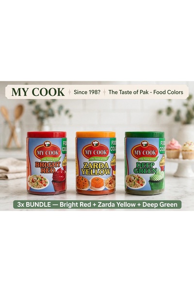 Generic Brand My Cook Food Color 3x 🔴🟡🟢Bundle - Bright Red + Zarda Yellow ...