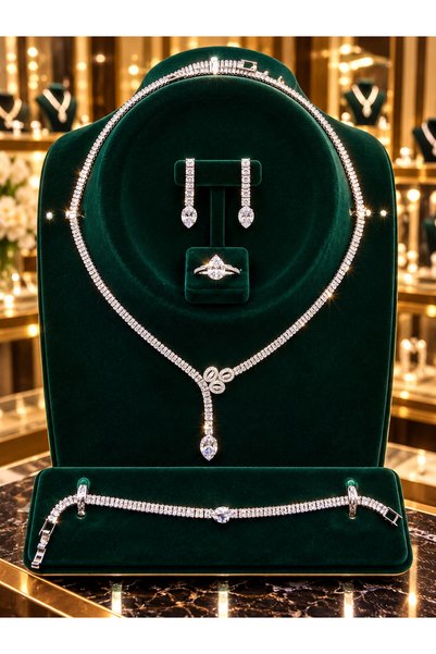 miral Luxurious Zirconia Set, High Quality, Plated with a Permanent Rhodium M...