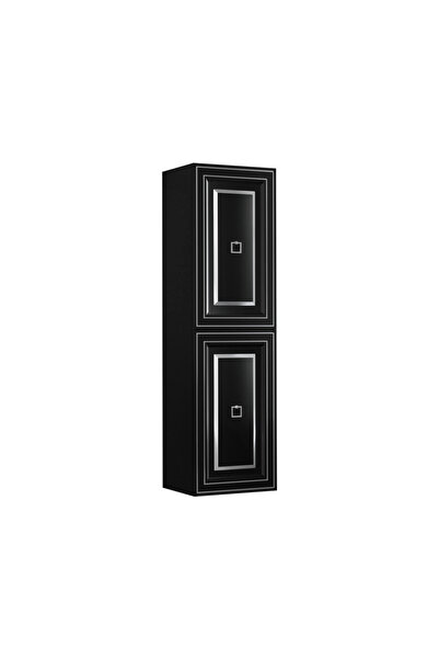 ORKA Dulap de baie suspendat, Negru-Argintiu, 40x138 cm