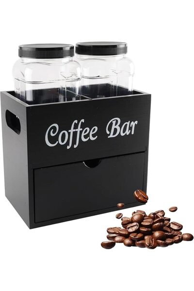 Generic منظم أدوات القهوة CCJJ-KSA مع درج، لتخزين الملحقات على سطح الطاولة، و...