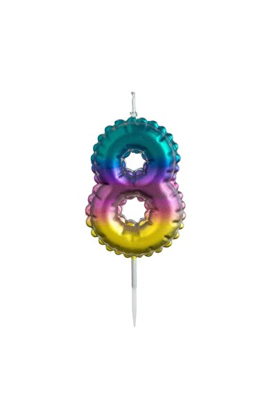 OEM Lumânare Tort Colorată Ombre Metalizata Nr. 8 – Decor Elegant pentru Tort...