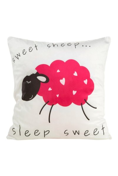 Design 91 Fata de perna decorativa KIDS6 45x45 Design91 alb rosu dulce oaie
