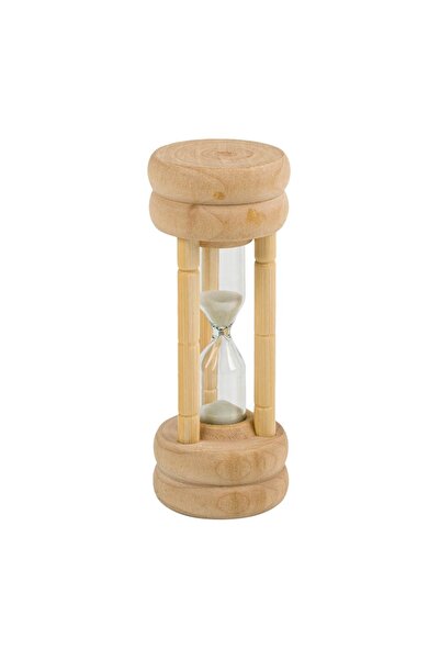 OEM Clepsidră din Lemn cu Nisip Alb Ø3,5x10 cm – Decor Clasic pentru Birou sa...
