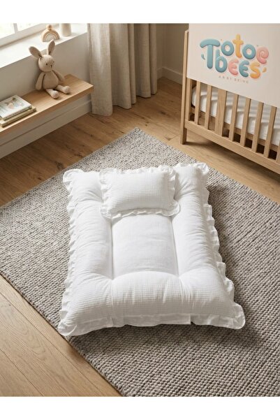 Generic Brand . Luxury Ruffled Newborn Baby Nest & Play Mat – Portable Quilte...