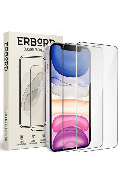 ERBORD 2x Sticlă securizată pentru iPhone 11/XR, sticlă dură 9H
