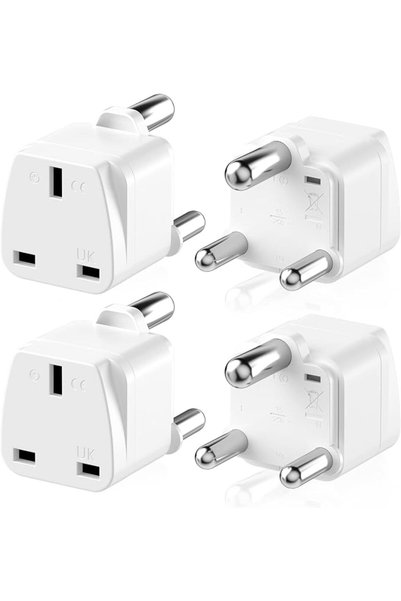 HITRENDS 4 Pack UK to South Africa Plug Adapter, 3-Pin UK Plug with Ground Pr...