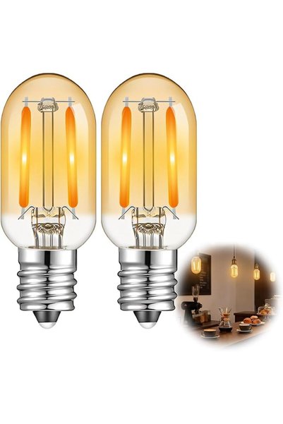 Bukela قطعتان من مصابيح LED E14، 1 واط، ضوء أبيض دافئ 2200K، مصباح أنبوبي صغي...