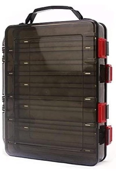 GENERAL Fishing Lure Tackle Box, 10 Compartment Waterproof Storage Trays, Dou...