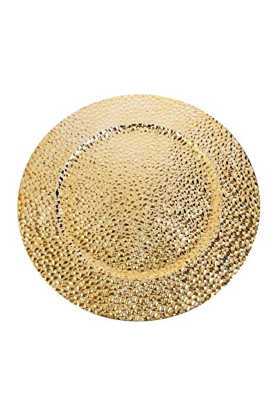 OEM Platou Decorativ Rotund din Plastic Auriu cu Model Diamond Ø40cm – accent...