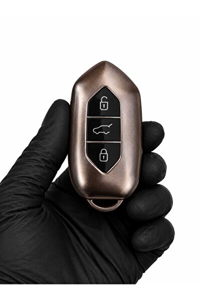 kral anahtar T10X T10F Compatible 3-Key Smart Nano Protection Key Case Bronze...