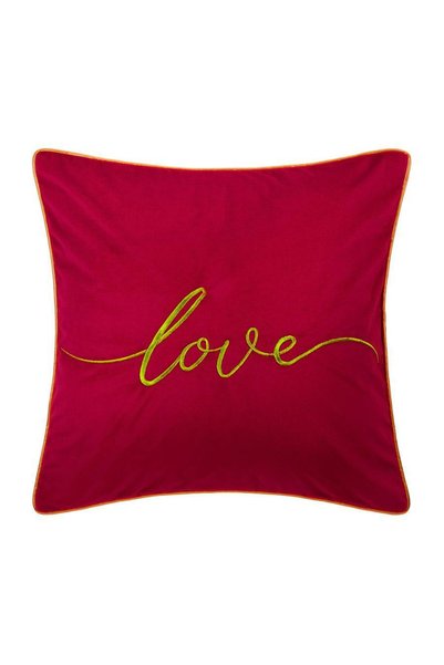 Nitki Husa Decorativa Perne ”Love”, Spod Igły i Nitki, Catifea Rosie si Auriu...
