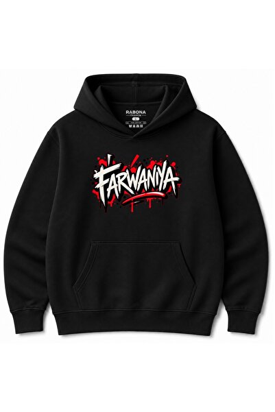 Rabona Fashion Φούτερ με κουκούλα Farwaniya Kuwait για άνδρες με στάμπα – Κόκ...
