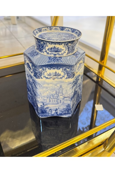 Generic Brand ESTERHOMEDECOR وعاء من البورسلين بغطاء، وعاء ماركيزي، قطعة واحدة