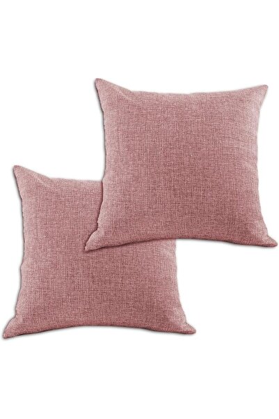 REGAL IN HOUSE In House | 2 Pieces Square Decorative Cushion Set of Linen Sol...