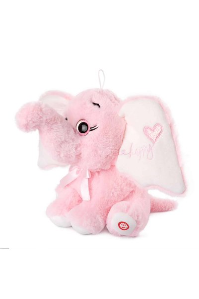 Amek Toys Elefant de pluș cu inimioară și sunet, 50 cm - Gri