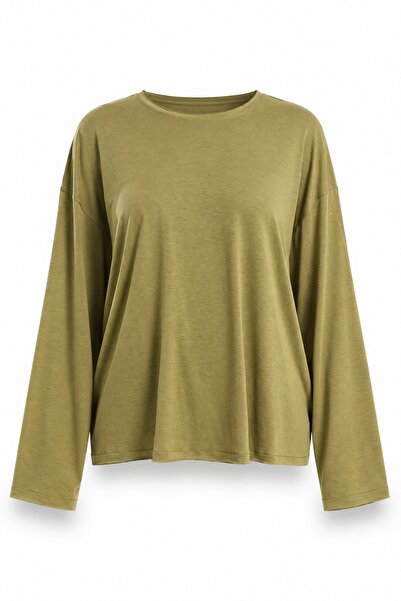 5in1Canpolat Tricou Olive Basic cu mânecă lungă 0215