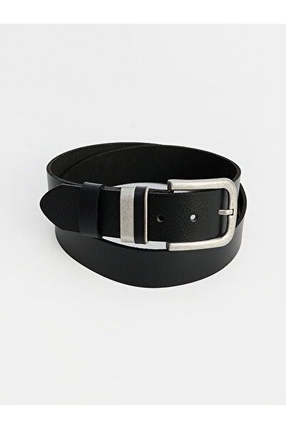 LC Waikiki Lcw Accessories Black Plain Men's Belt with Nevavm Difference
