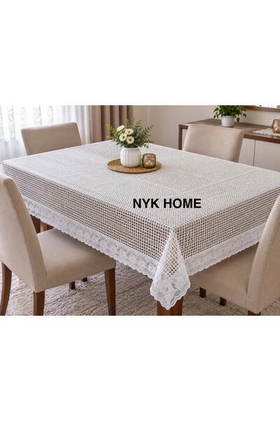 NYK HOME Față de masă din PVC ștergabilă, cu model de răchită, de lux, cu dan...
