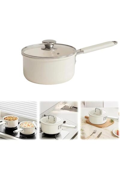 XICEN 2 QT Stainless Steel Sauce Pan with Lid, Impact Bonded Induction Base, ...