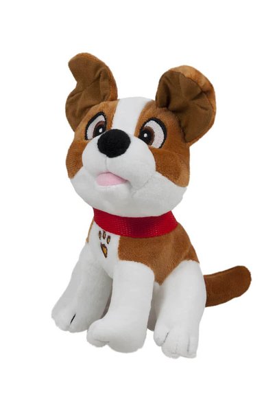 Amek Toys Cățel de pluș cu zgardă, 28 cm - Maro