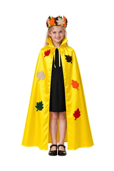 Kostüm Sarayı Autumn Themed Children's Cape and Crown Set