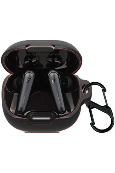 Generic Compatible Protective Case for Anker Liberty 4 NC with Carabiner (Black)