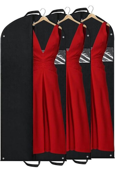GENERAL 2 Pack Garment Bags for Hanging Clothes, 60 * 165cm Breathable Black ...