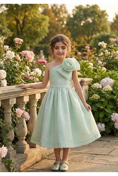 special gift house فستان أطفال مكون من3 قطع (فستان -شنطة صغيره -اكسسوار شعر )