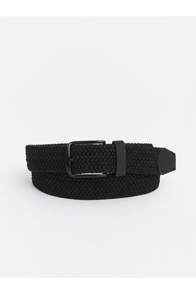 LC Waikiki Lcw Accessories Black Plain Men's Belt with Nevavm Difference