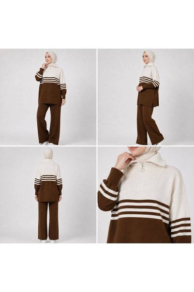 şıklık durağı Winter Sweater and Pants Hijab Knitwear Set 16155851