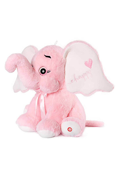 Amek Toys Elefant de pluș cu inimioară și sunet, 41 cm - Gri