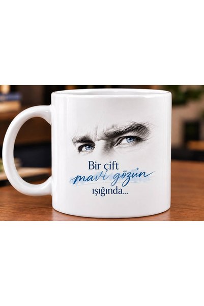 İncim Ev Yaşam Mustafa Kemal Atatürk Temalı Çift Taraf Baskılı Kupa,Hediye Kupa