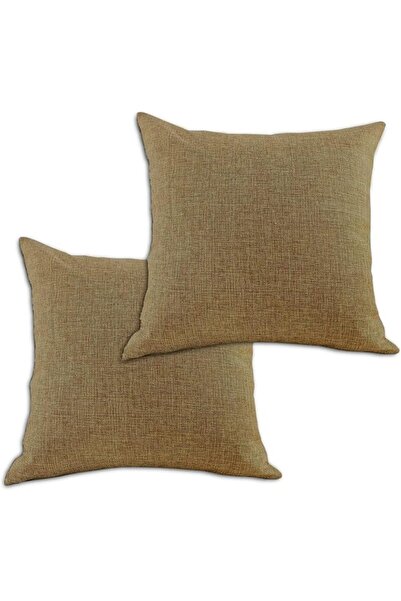 REGAL IN HOUSE In House | 2 Pieces Square Decorative Cushion Set of Linen Sol...