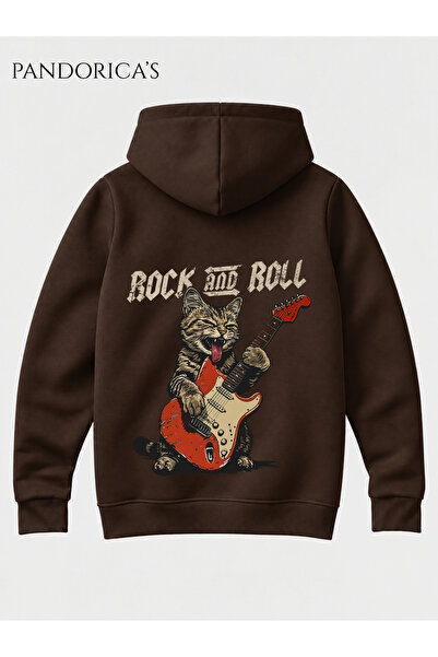PANDORICA ROCK&ROLL Pisică rockească drăguță care cântă la chitară, cu imprim...
