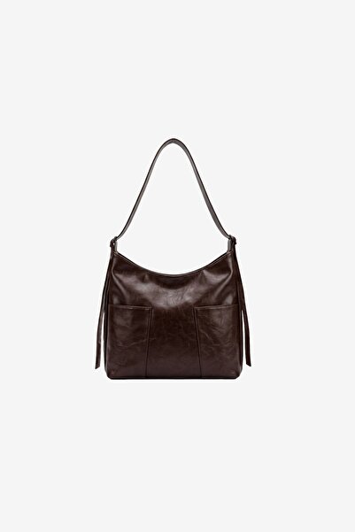 MARSEPTUN Polina Double Pocket Detailed Bitter Brown Matte Bag