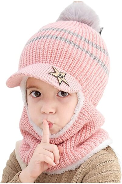EXCEFORE Toddler Kids Winter Beanie Hat with Soft Lining and Pompom, Boys Gir...