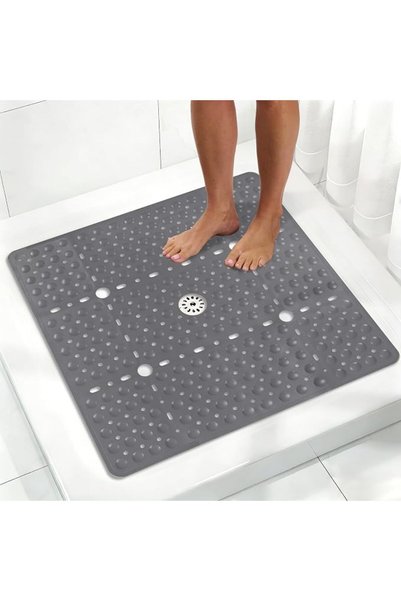 Tazweeq سجادة حمام مربعة غير قابلة للانزلاق، سجادة أرضية كبيرة للحمام مقاس 69...