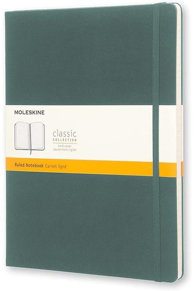 Moleskine دفتر ملاحظات كبير الحجم مسطر باللون الأحمر القرمزي بغلاف صلب