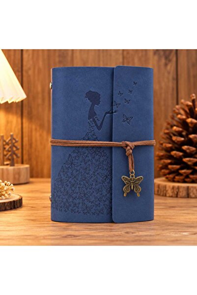 mr shopping Mr Large Leather Journal with Butterfly Figure – Vintage Diary an...