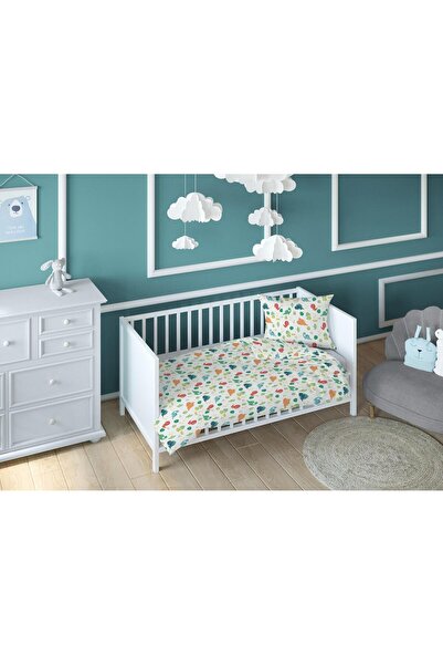 Karo Fata de perna din bumbac 40x40 cu dinozauri, alb, colorat, pentru copii,...