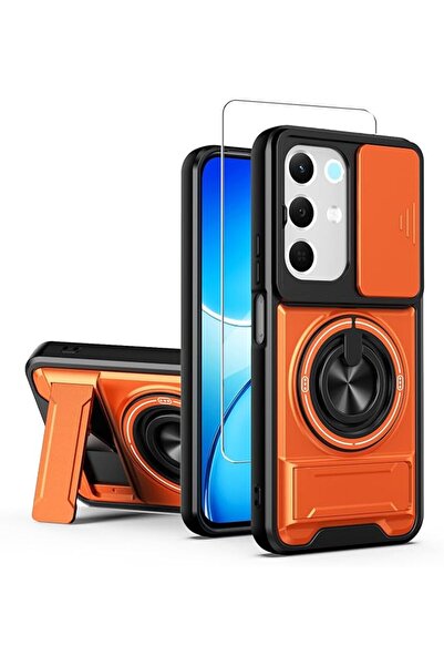 GENERAL غطاء حماية لهاتف Realme C85 5G مع واقي للشاشة، غطاء حماية منزلق للكام...