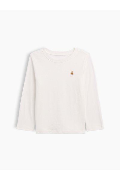GAP Erkek Bebek Beyaz Bisiklet Yaka T-Shirt