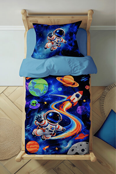 Luvis Store Cosmic Space - Space Adventure Patterned Single Child Duvet Cover...