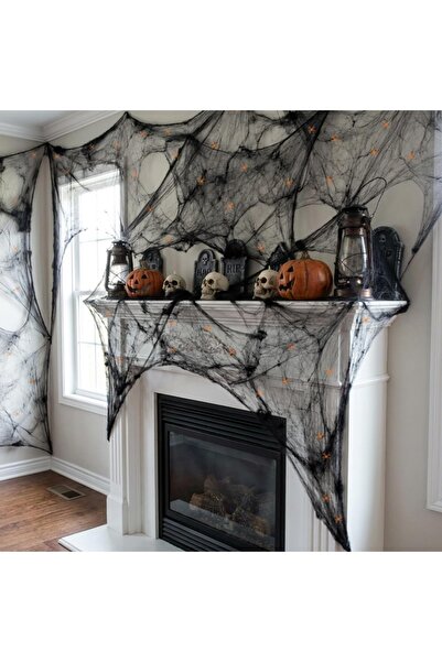 Generic Brand HALOWEEN MEGA PANZA NEAGRA 2M X 4M plus 2 PANZE ALBE Cu 2 PAIAN...