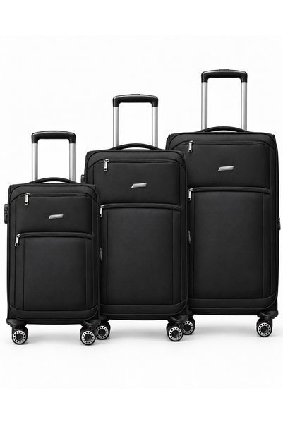 Generic Brand 3Pcs Soft Luggage Set 20/24/28 Inch Fabric Trolley Travel Bags ...