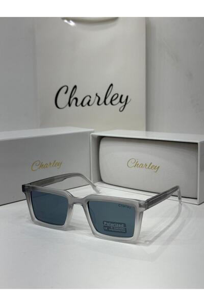 Generic Brand نظارة Charley شمسية بإطار شفاف وعدسات زرقاء Polarized