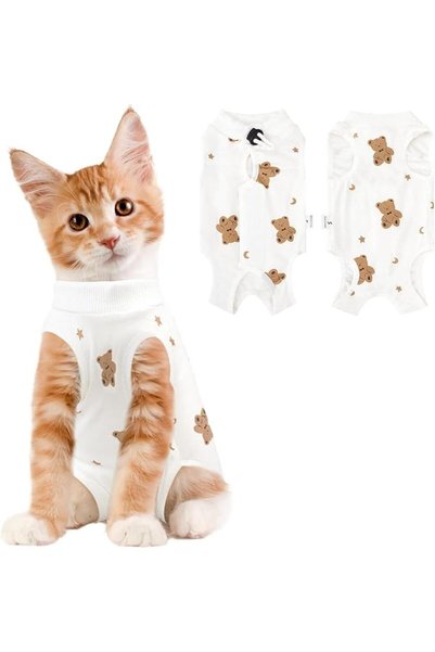 Yelajoy Cat Recovery Suit, Kitten Surgical Full Bodysuit for Abdominal Wound ...