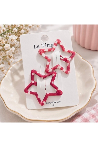 EBMER Red Color Star Buckle Plaid Spotted Star Buckle Large Size Star Buckle ...