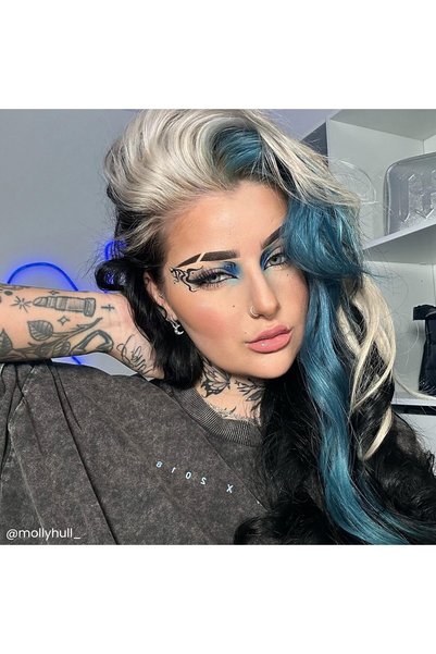ARCTIC FOX صبغة شعر شبه دائمة، صبغة شعر نباتية لم تُختبر على الحيوانات (8 أونصة سائلة، لون أزرق جينز)